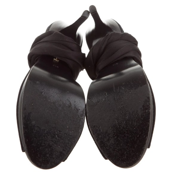 DIANE FURSTENBERG DESIGNER BLACK WRAP ANKLE HIGH HEEL SANDALS 8.M - Picture 8 of 8